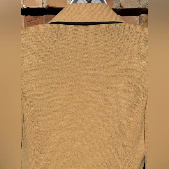 St.John Collection by Marie Gray,Tan Knit Jacket W/ Black Trim,Gold Buttons SZ 6 - Picture 7 of 12
